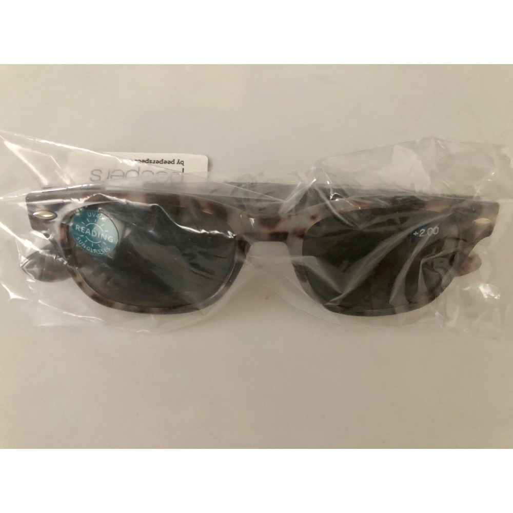 NEW CLARK GRAY TORTOISE PEEPERS SUN READING‎ GLASSES +2.00